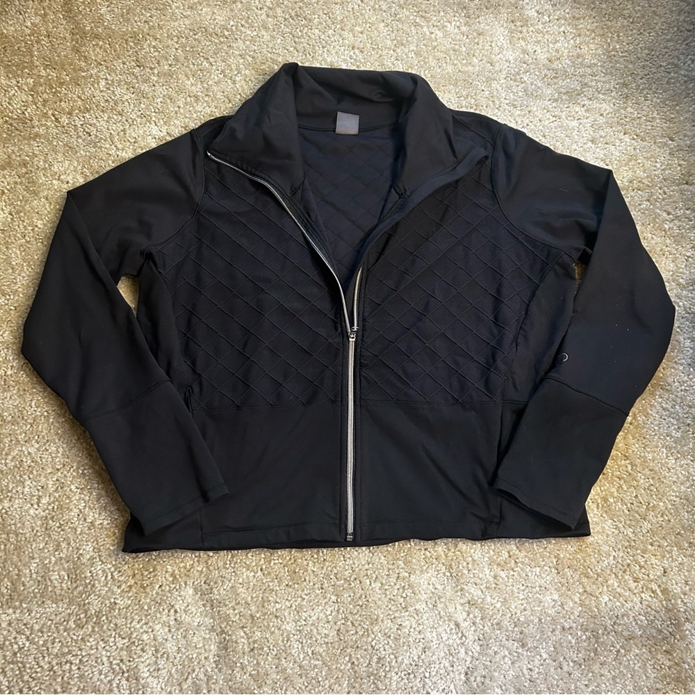 CALIA by Carrie Underwood Black Quilted Workout Jacket Black XL